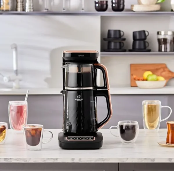 Karaca Çaysever Robotea Pro Quartz 4 in 1 Konuşan Çay Makinesi Black Copper